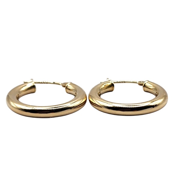 14 Karat Yellow Gold Circle Hoop Earrings #20467 - Picture 2 of 6